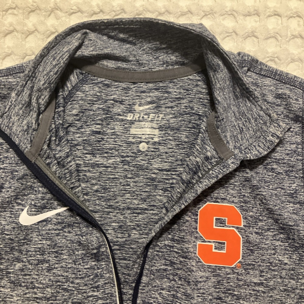Syracuse University Women's Nike Dri-Fit Element 1/4‎ Zip Top Navy Heathered Sm - Picture 6 of 8